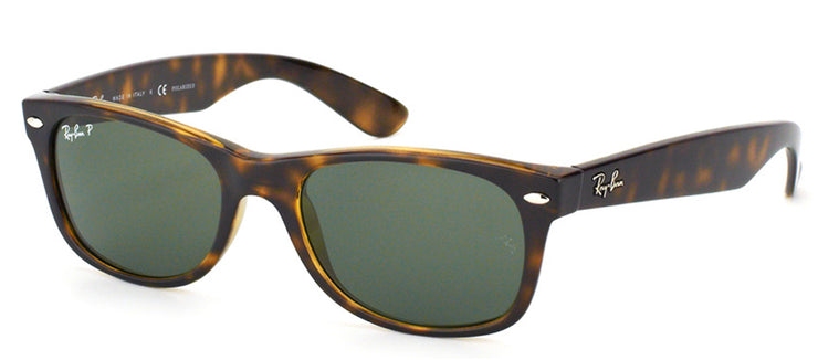 Ray-Ban New Wayfarer RB 2132 902/58 Wayfarer Plastic Tortoise/ Havana Sunglasses with Green Polarized Lens