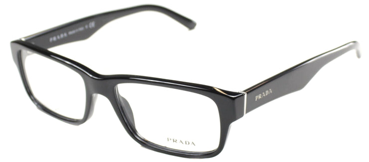 Prada Heritage PR 16MV 1AB1O1 Rectangle Plastic Black Eyeglasses with Demo Lens