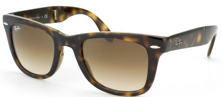 Ray-Ban Folding Wayfarer RB 4105 710/51 Wayfarer Plastic Tortoise/ Havana Sunglasses with Crystal Brown Gradient Lens