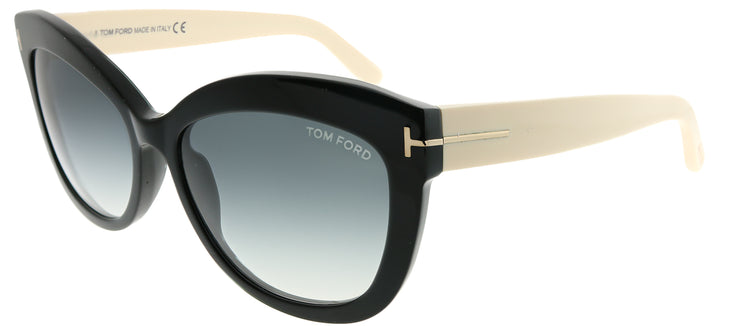 Tom Ford Alistair TF 524 05B Cat-Eye Plastic Black Sunglasses with Grey Gradient Lens