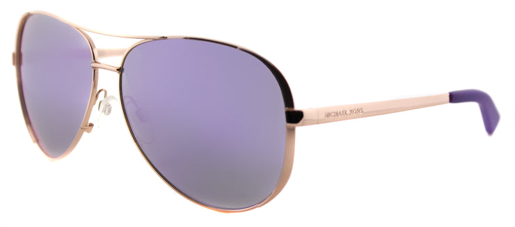 Michael Kors Chelsea MK 5004 10034V Aviator Metal Gold Sunglasses with Purple Mirror Lens