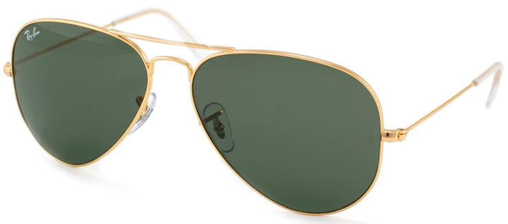 Ray-Ban RB 3025 001 Aviator Metal Gold Sunglasses with Green Lens