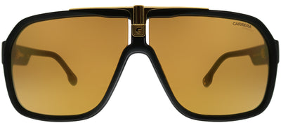 Carrera CA Carrera1014 I46 K1 Aviator Plastic Black Sunglasses with Gold Mirror Lens