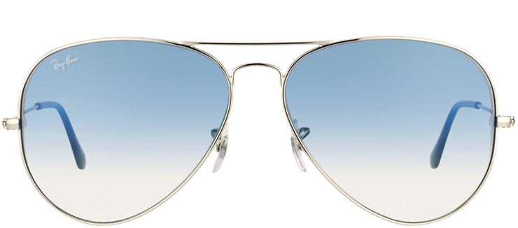 Ray-Ban Aviator Classic RB 3025 003/3F Aviator Metal Silver Sunglasses with Light Blue Gradient Lens