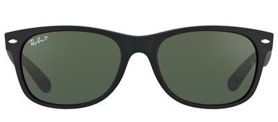 Ray-Ban New Wayfarer RB 2132 622/58 Wayfarer Plastic Black Sunglasses with Green Polarized Lens