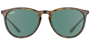 Ray-Ban Erika RB 4171 710/71 Oval Plastic Tortoise/ Havana Sunglasses with Green Lens