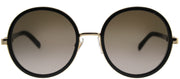 Jimmy Choo JC Andie J7Q J6 Round Metal Black Sunglasses with Brown Gradient Lens