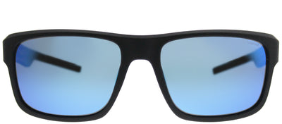 Polaroid PLD 3018/S DL5 JY Rectangle Plastic Black Sunglasses with Blue Mirror Polarized Lens