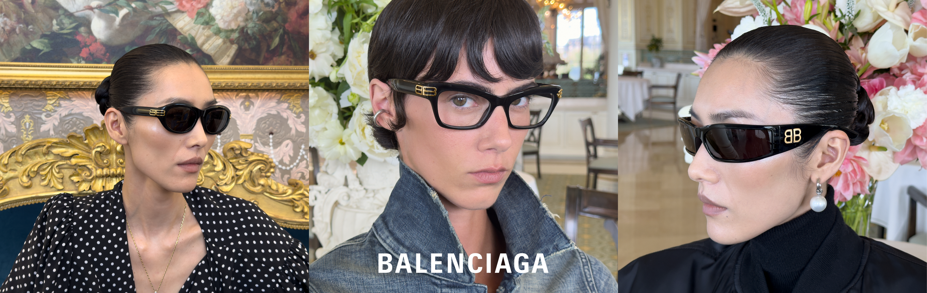 BALENCIAGA Clubmasters Women\'s Eyewear Balenciaga BB0341O Eyeglasses 001 Shiny Black - eye-oo.com main image 2