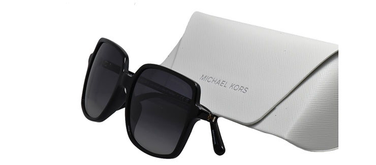 Michael Kors ISLE OF PALMS MK 2098U 3781T3 Square Plastic Black Sunglasses with Grey Gradient Lens