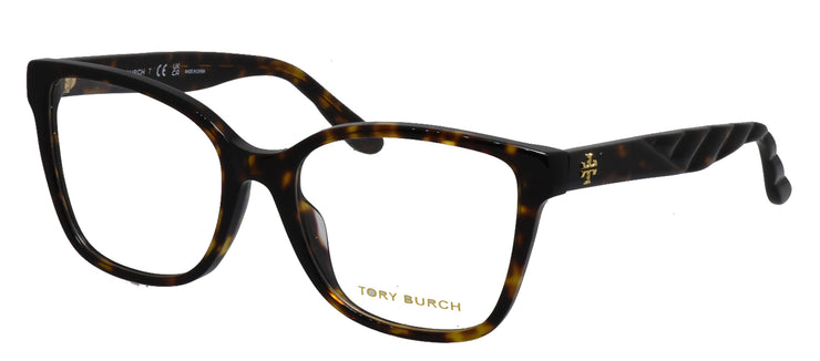 Tory Burch TY 2129U 1728 Oval Plastic Tortoise Eyeglasses with Logo Stamped Demo Lenses