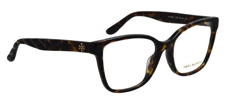 Tory Burch TY 2129U 1728 Oval Plastic Tortoise Eyeglasses with Logo Stamped Demo Lenses