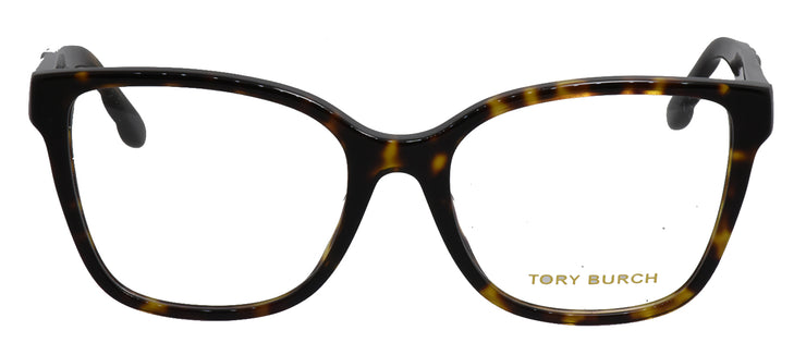 Tory Burch TY 2129U 1728 Oval Plastic Tortoise Eyeglasses with Logo Stamped Demo Lenses