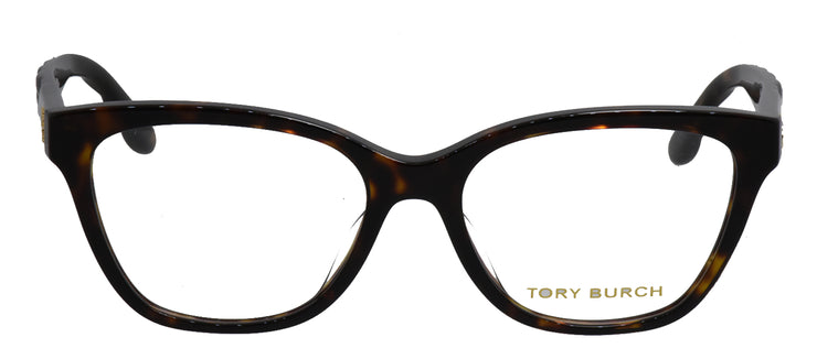 Tory Burch TY 2132U 1728 Cat-Eye Plastic Tortoise Eyeglasses with Logo Stamped Demo Lenses