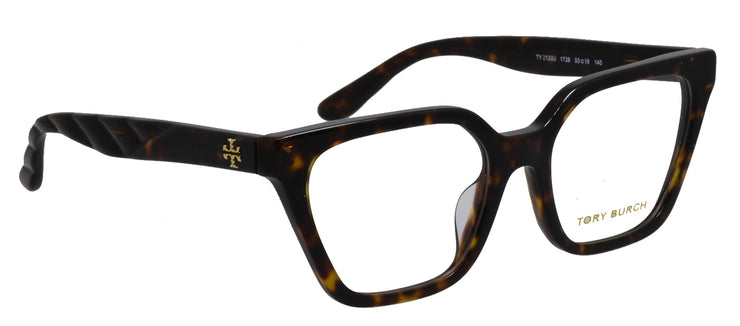 Tory Burch TY 2133U 1728 Rectangle Plastic Tortoise Eyeglasses with Logo Stamped Demo Lenses