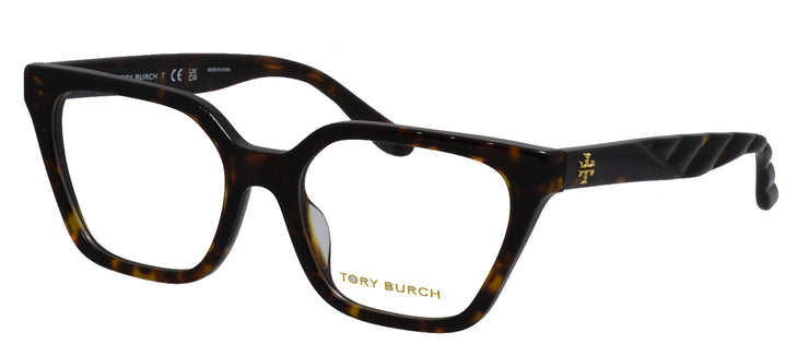 Tory Burch TY 2133U 1728 Rectangle Plastic Tortoise Eyeglasses with Logo Stamped Demo Lenses