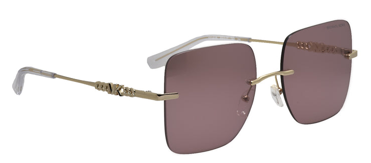 Michael Kors QUEBEC MK 1150 1014VS Square Metal Pink Sunglasses with Pink Lens