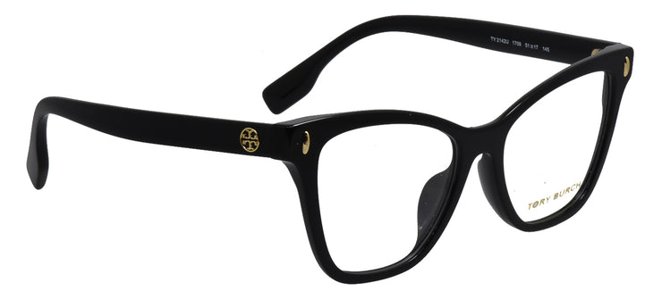 Tory Burch TY 2142U 1709 Cat-Eye Plastic Black Eyeglasses with Logo Stamped Demo Lenses