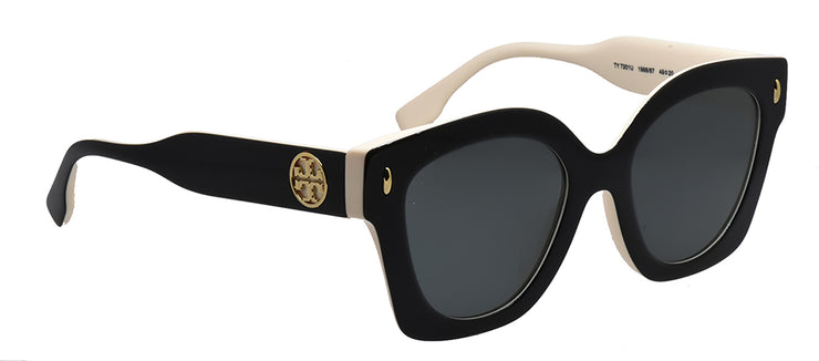 Tory Burch TY 7201U 198887 Irregular Plastic Black Sunglasses with Grey Lens