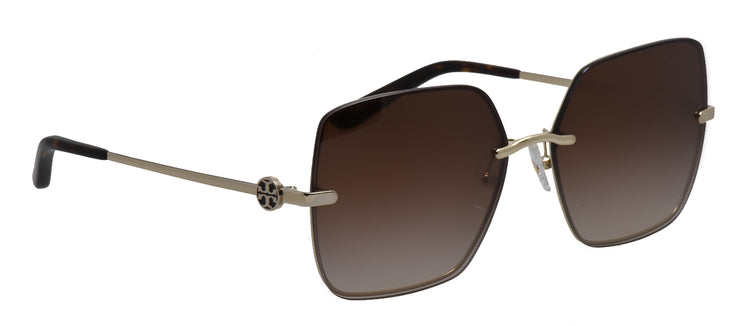 Tory Burch TY 6080 334913 Irregular Metal Gold Sunglasses with Brown Gradient Lens