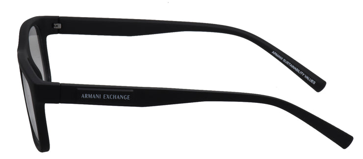 Armani Exchange AX 3115 8078 Rectangle Plastic Black Eyeglasses with Logo Stamped Demo Lenses