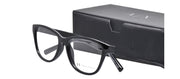 Armani Exchange AX 3111U 8158 Cat-Eye Plastic Black Eyeglasses with Logo Stamped Demo Lenses