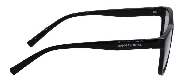 Armani Exchange AX 3111U 8158 Cat-Eye Plastic Black Eyeglasses with Logo Stamped Demo Lenses