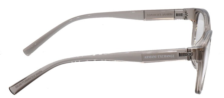 Armani Exchange AX 3111U 8344 Cat-Eye Plastic Brown Eyeglasses with Logo Stamped Demo Lenses