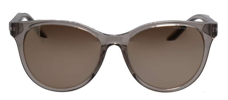 Armani Exchange AX 4144S 83447P Cat-Eye Plastic Brown Sunglasses with Brown Mirror Lens