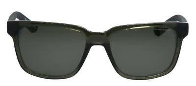 Armani Exchange AX 4026S 83419A Square Plastic Green Sunglasses with Green Polarized Lens