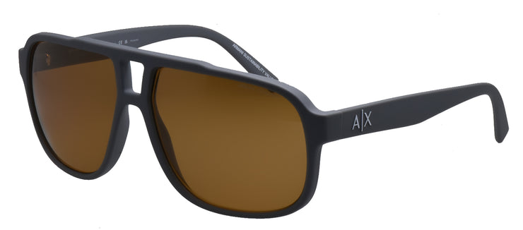 Armani Exchange AX 4104S 824983 Rectangle Plastic Grey Sunglasses with Brown Polarized Lens