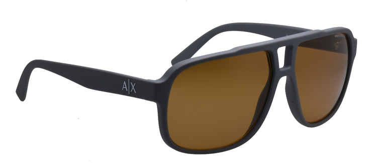 Armani Exchange AX 4104S 824983 Rectangle Plastic Grey Sunglasses with Brown Polarized Lens