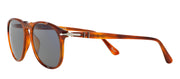 Persol PO 9649 96/56 Oval Plastic Tortoise/ Havana Sunglasses with Blue Lens