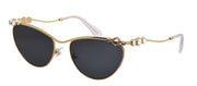 Swarovski SK 7017 400487 Cat-Eye Metal Gold Sunglasses with Grey Lens