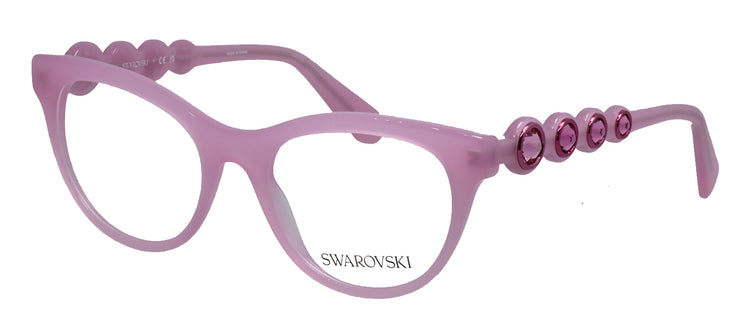 Swarovski SK 2025 2001 Round Plastic Pink Eyeglasses with Logo Stamped Demo Lenses