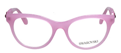 Swarovski SK 2025 2001 Round Plastic Pink Eyeglasses with Logo Stamped Demo Lenses