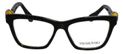 Swarovski SK 2021 1002 Square Plastic Havana Eyeglasses with Logo Stamped Demo Lenses