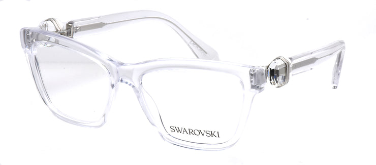 Swarovski SK 2021 1027 Square Plastic Clear Eyeglasses with Logo Stamped Demo Lenses