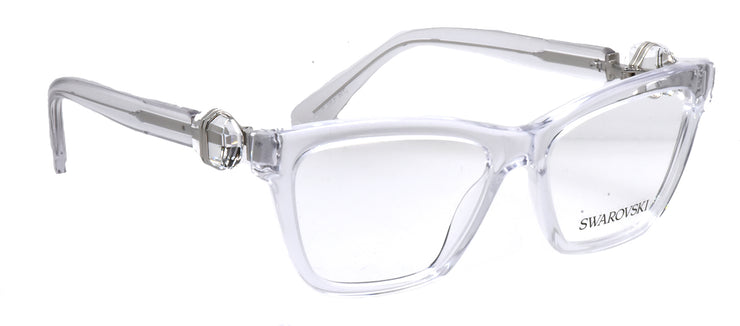 Swarovski SK 2021 1027 Square Plastic Clear Eyeglasses with Logo Stamped Demo Lenses