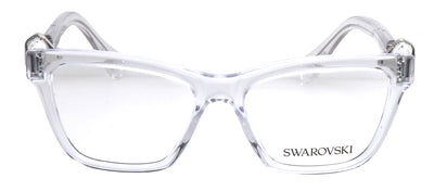 Swarovski SK 2021 1027 Square Plastic Clear Eyeglasses with Logo Stamped Demo Lenses