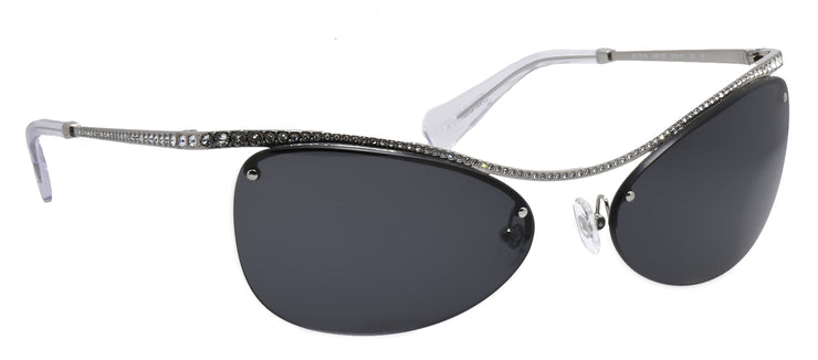 Swarovski SK 7018 400187 Irregular Metal Silver Sunglasses with Grey Lens