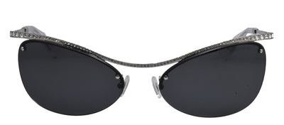 Swarovski SK 7018 400187 Irregular Metal Silver Sunglasses with Grey Lens