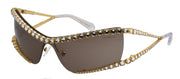 Swarovski SK 7022 400473 Irregular Metal Gold Sunglasses with Brown Lens