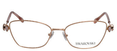 Swarovski SK 1006 4014 Pillow Metal Gold Eyeglasses with Logo Stamped Demo Lenses