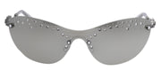 Swarovski SK 7023 40096G Irregular Metal Gunmetal Sunglasses with Grey Mirror Lens