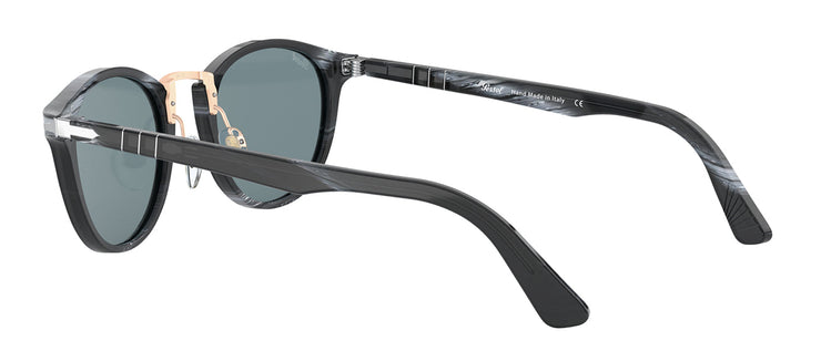 Persol PO 3108S 111456 Round Plastic Black Sunglasses with Blue Lens