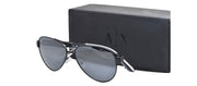 Armani Exchange AX 2034S 60636G Aviator Metal Black Sunglasses with Grey Mirror Lens