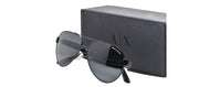 Armani Exchange AX 2034S 600087 Aviator Metal Black Sunglasses with Grey Lens