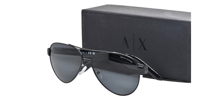 Armani Exchange AX 2034S 600087 Aviator Metal Black Sunglasses with Grey Lens