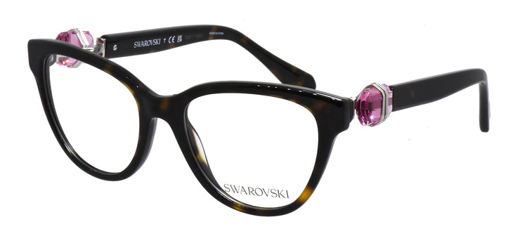 Swarovski SK 2004 1002 Cat-Eye Plastic Havana Eyeglasses with Logo Stamped Demo Lenses